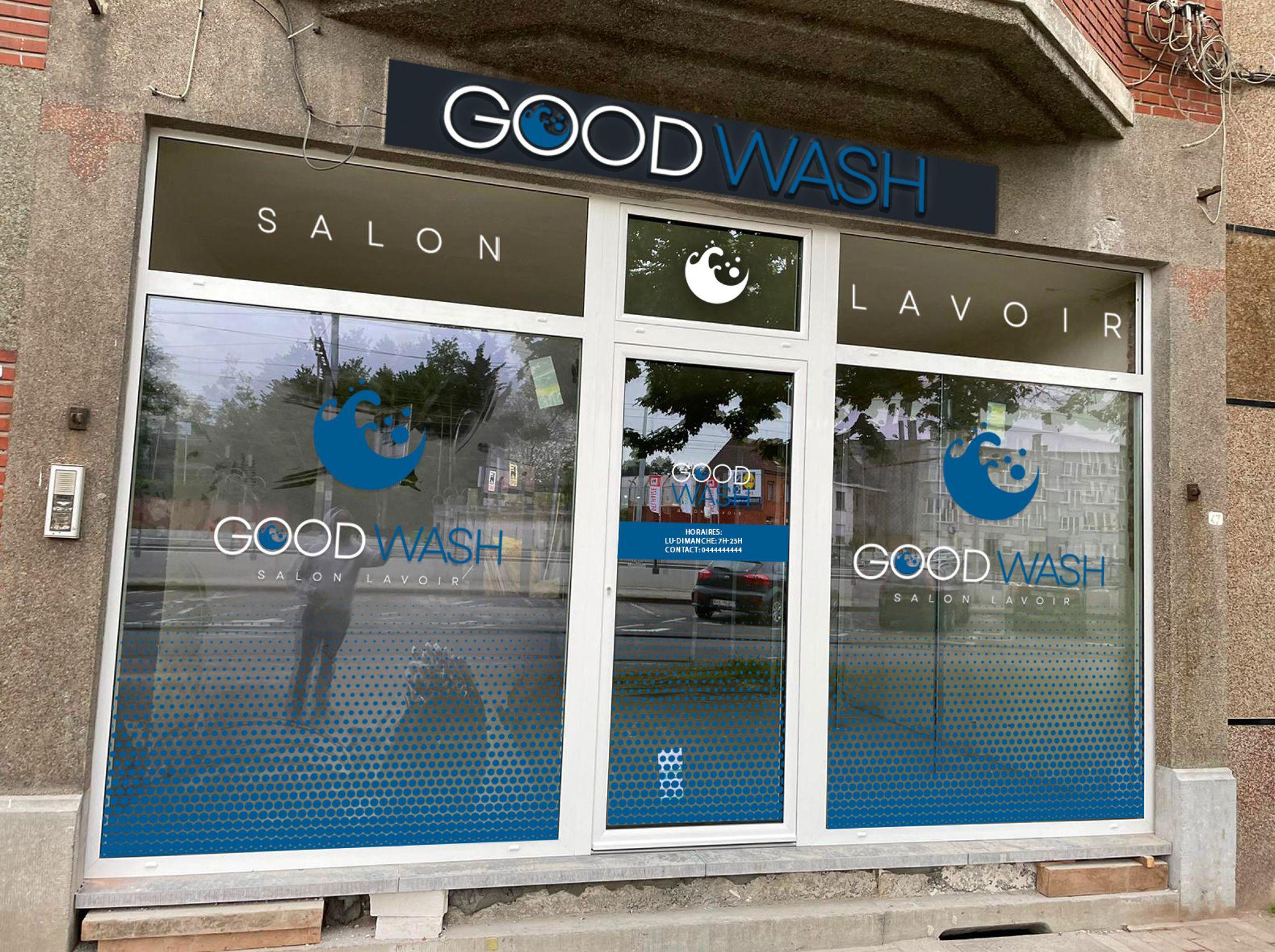 Devanture GoodWash - Laverie moderne à Tubize